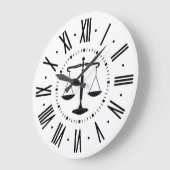 正義のはかりで測られる法律事務所| ラージ壁時計 (傾斜)