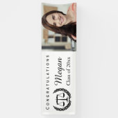 正義のはかりで測られる法律学校の卒業 横断幕 (縦)