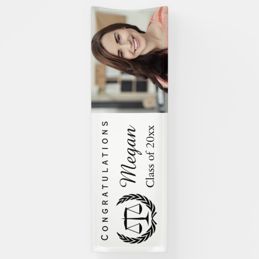 正義のはかりで測られる法律学校の卒業 横断幕 (縦)