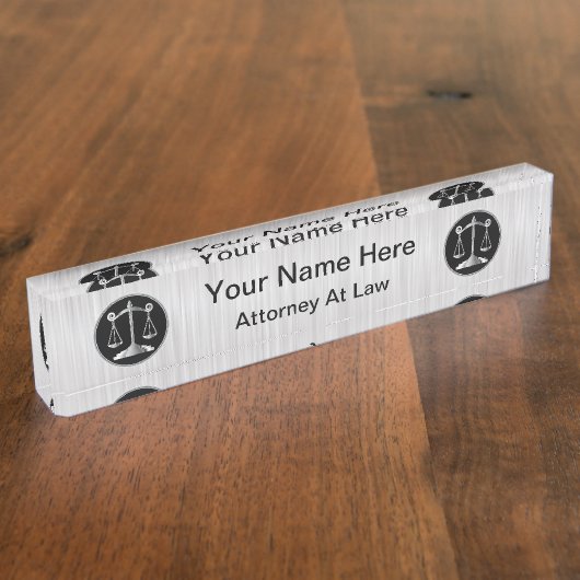 正義のはかりで測られる法律| デスクネームプレート (側面)