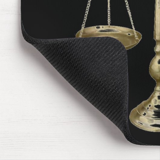 正義のはかりで測られる金ゴールド マウスパッド (コーナー)