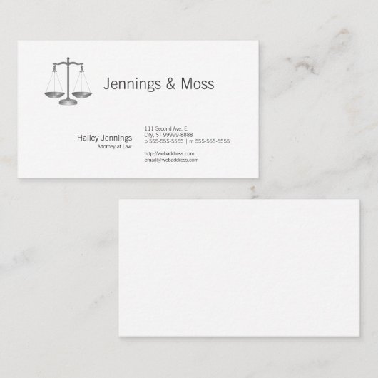 正義のはかりで測られる 名刺 (正面/裏面)