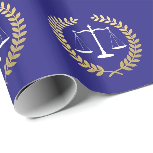 正義のスケールのフェイクな金ゴールドホイルのリース ラッピングペーパー (ロールコーナー)