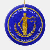 正義のスケールは個人化なります セラミックオーナメント (裏面)