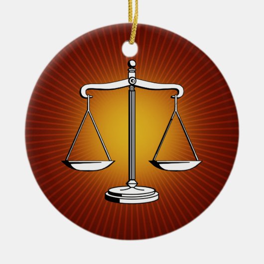 正義のスケールを持つオーナメント セラミックオーナメント (正面)