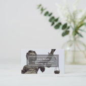 正義のスケールを持つ弁護士か弁護士 名刺 (スタンド正面)