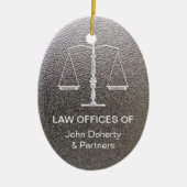正義のスケールを持つPersonalizableのオーナメント セラミックオーナメント (正面)