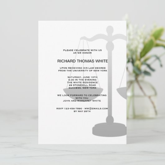 正義のスケール背景色の招待状を選びます 招待状 (スタンド正面)