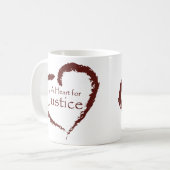 正義のマグのためのハート コーヒーマグカップ (正面左)
