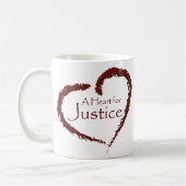 正義のマグのためのハート コーヒーマグカップ (左)
