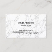 正義のモダンで白い大理石の弁護士の金ゴールドのスケール 名刺 (裏面)