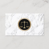 正義のモダンで白い大理石の弁護士の金ゴールドのスケール 名刺 (正面)