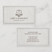 正義のヴィンテージの弁護士の弁護士の旧式なスケール 名刺 (正面/裏面)