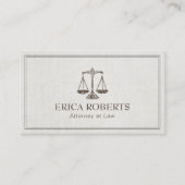 正義のヴィンテージの弁護士の弁護士の旧式なスケール 名刺 (正面)