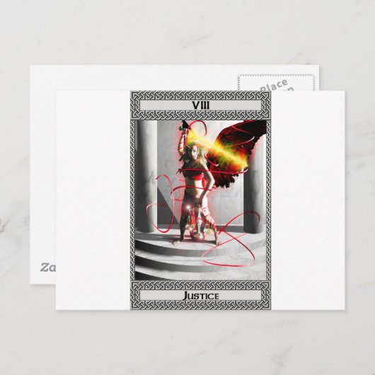 正義の占いカードの芸術 ポストカード (正面/裏面)