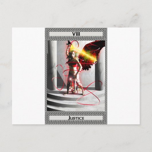 正義の占いカードの芸術 ポストカード (正面)