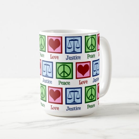 正義の平和はかりで測愛かわいい弁護士の裁判官 コーヒーマグカップ (正面右)