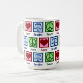 正義の平和はかりで測愛かわいい弁護士の裁判官 コーヒーマグカップ (正面左)