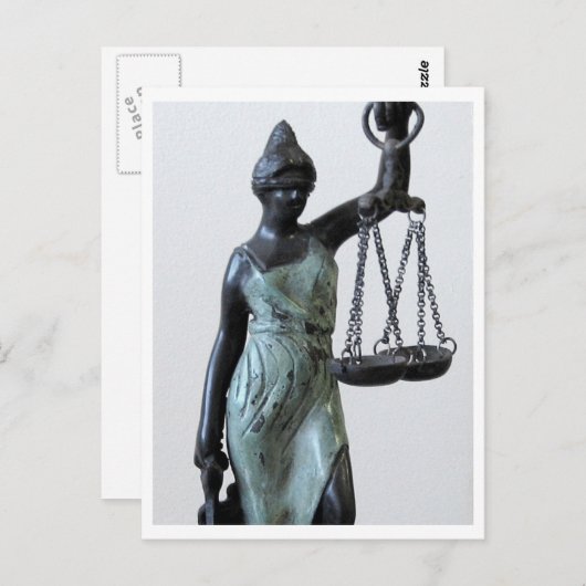 正義の彫像の盲目の女性 ポストカード (正面/裏面)