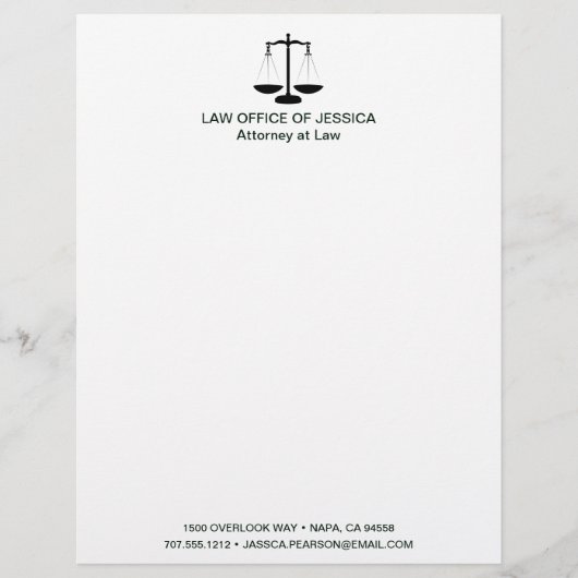 正義の法律レターヘッドのモダンでクラシックなスケール レターヘッド (正面)