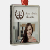 正義の法律学校のはかりで測られる月桂樹の許可のリース| メタルオーナメント (右)