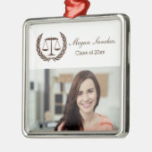 正義の法律学校のはかりで測られる月桂樹の許可のリース| メタルオーナメント (左)