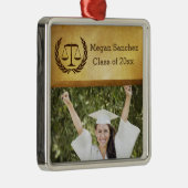 正義の法律学校のはかりで測られる月桂樹の許可のリース| メタルオーナメント (右)