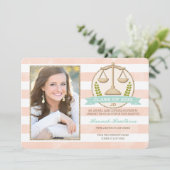 正義の法律学校の卒業のはかりで測られる珊瑚の水 招待状 (スタンド正面)