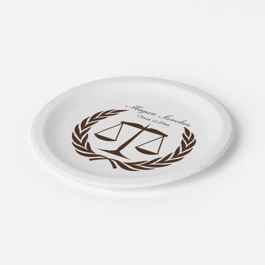 正義の法律学校の卒業のクラシックなスケール ペーパープレート (アングル)