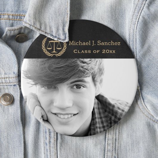 正義の法律学校の卒業のクラシックなスケール 缶バッジ (インサイチュ)