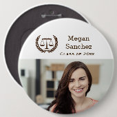 正義の法律学校の卒業のクラシックなスケール 缶バッジ (正面&裏面)