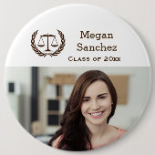 正義の法律学校の卒業のクラシックなスケール 缶バッジ (正面)