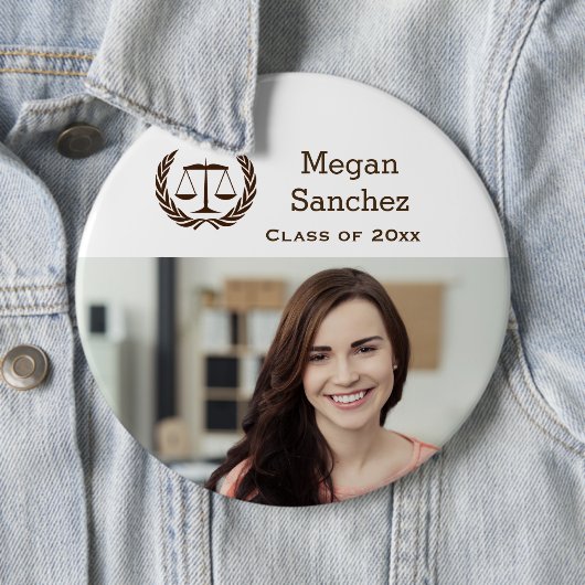 正義の法律学校の卒業のクラシックなスケール 缶バッジ (インサイチュ)