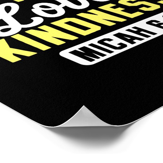 正義の聖句は謙虚に愛の親切を歩む ポスター (角)