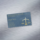 正義の金ゴールドの一見の贅沢で青い弁護士のスケール マグネット名刺 (インサイチュ)