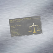 正義の金ゴールドの一見の贅沢な灰色弁護士のスケール マグネット名刺 (インサイチュ)