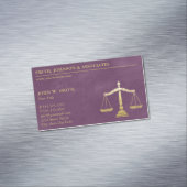 正義の金ゴールドの一見の贅沢な紫色弁護士のスケール マグネット名刺 (インサイチュ)