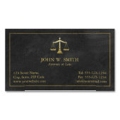 正義の金ゴールド(効果)の弁護士のはかりで測られる弁護士 マグネット名刺 (正面)