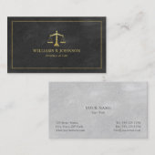 正義の金ゴールド(効果)の弁護士のはかりで測られる弁護士 名刺 (正面/裏面)