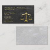 正義の金ゴールド(効果)弁護士のはかりで測られる法律事務所 名刺 (正面/裏面)