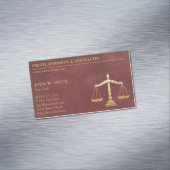 正義の金ゴールド(効果)弁護士の贅沢で赤いスケール マグネット名刺 (インサイチュ)