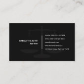 正義の黒の名刺の法律顧問のスケール 名刺 (正面)
