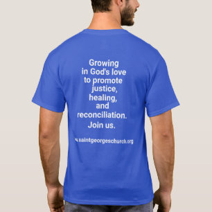 正義のTシャツを推進する神の愛の中で成長 Tシャツ