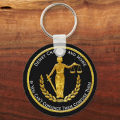 正義はかりで測が個人化される キーホルダー (正面)