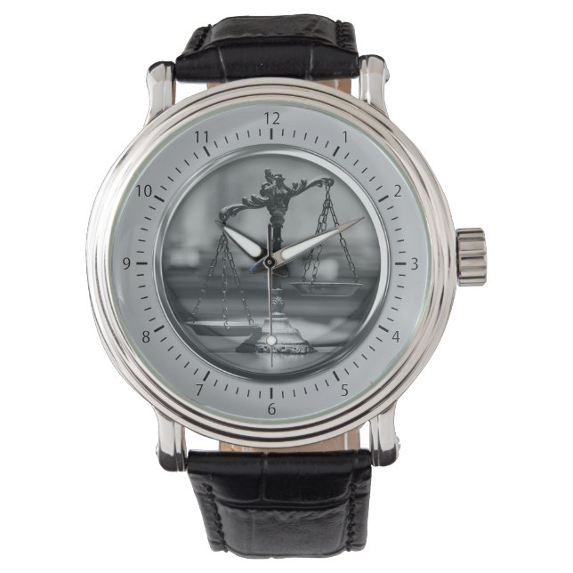 正義はかりで測の写真 |弁護士 腕時計 (正面)