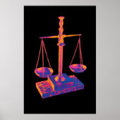 正義はかりで測の美しい法律芸術の装飾の ポスター (正面)