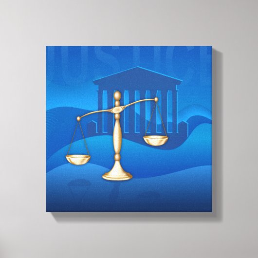 正義はかりで測の キャンバスプリント (正面)