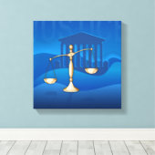 正義はかりで測の キャンバスプリント (インサイチュ (ウッドフロア))