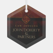 正義はかりで測の |クリスマス法律事務所 ガラスオーナメント (正面)