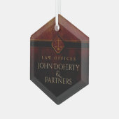 正義はかりで測の |クリスマス法律事務所 ガラスオーナメント (正面左)